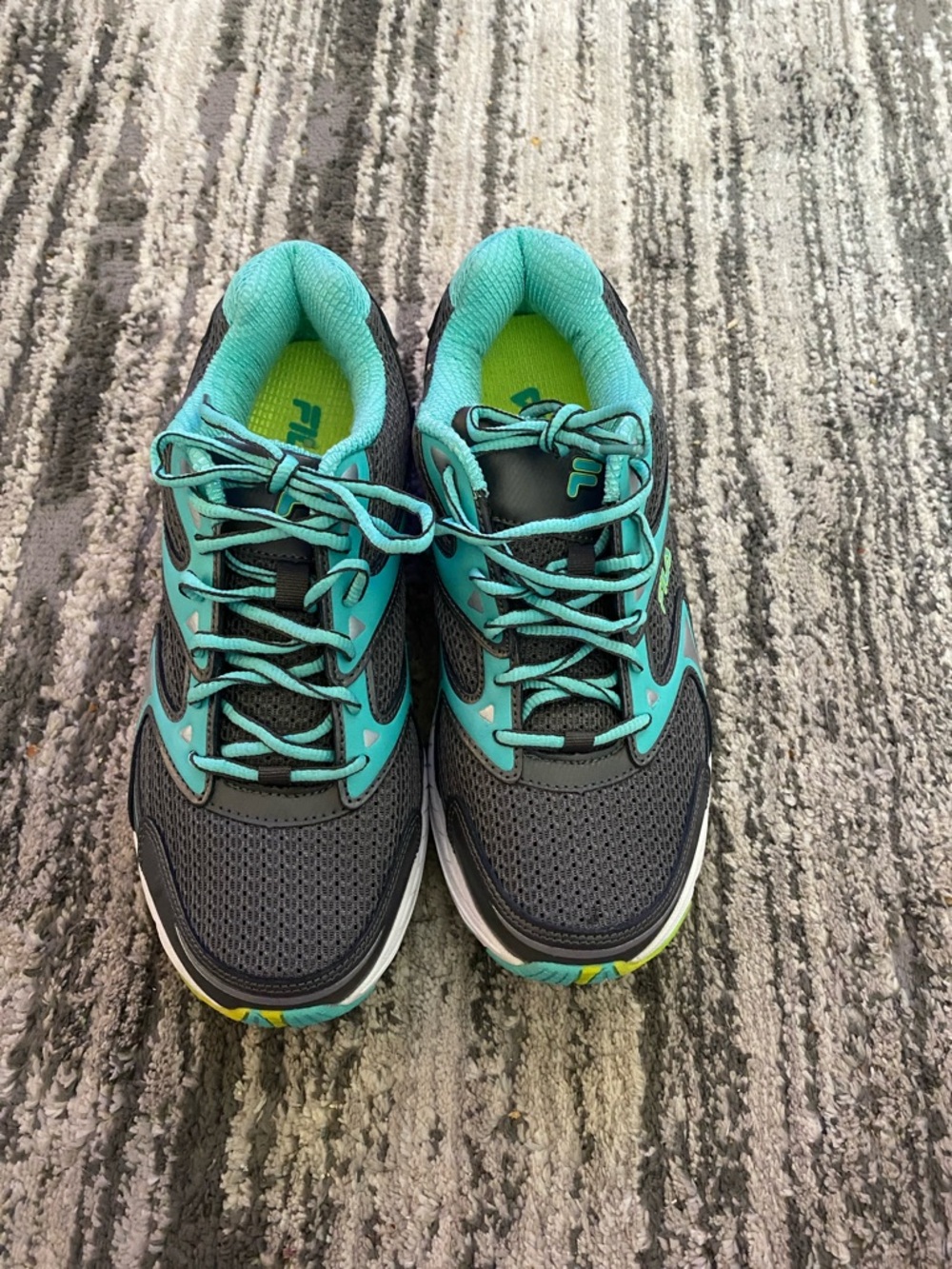 Fila Women's Gray and Teal Athletic Sneakers